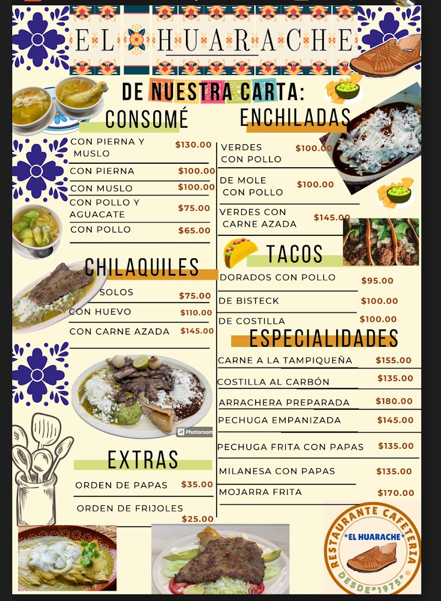El Huarache Menu - Image 2